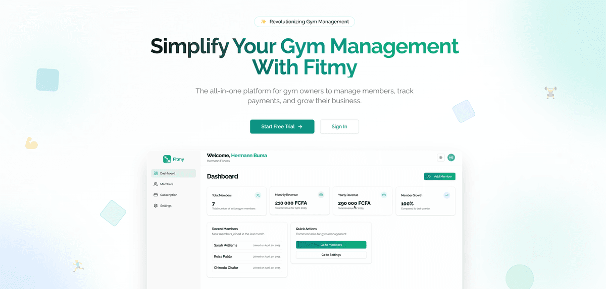 Fitmy – Modern Gym Management System